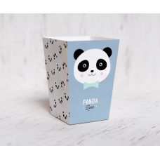 Коробочка для попкорна "Панда", ниагара-розовая пастель